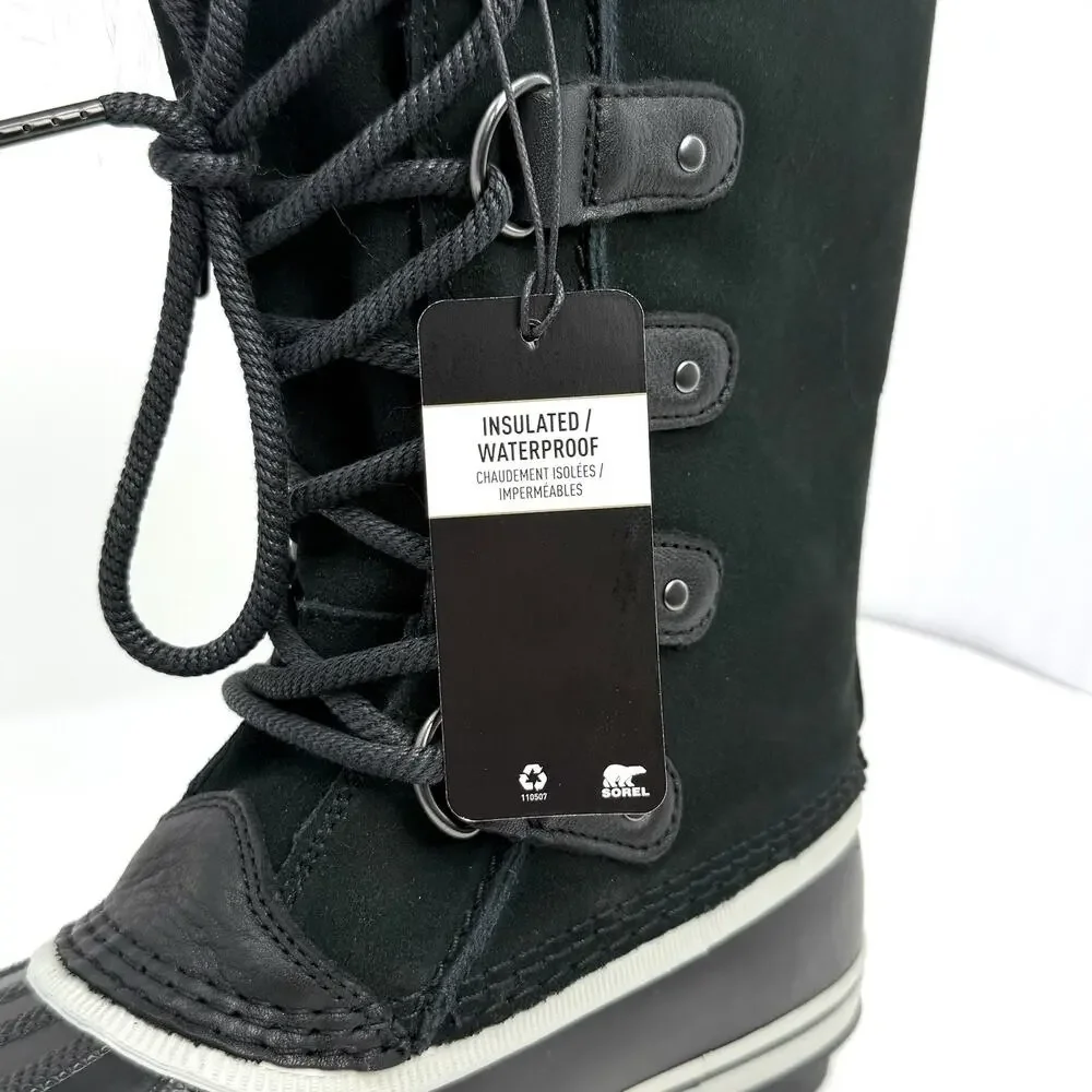 SOREL Women’s Joan of Arctic Winter Snow Boots Black Faux Fur Size 8 New